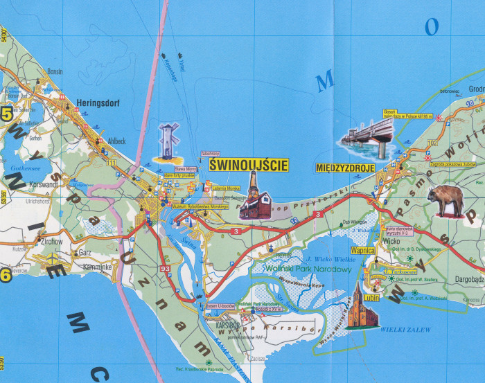 detail Západní pobřeží Baltu, Bornholm 1:160.000 mapa Galileos