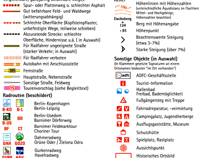 detail RK Berlin und Umgebung 1:75.000 cyklomapa ADFC