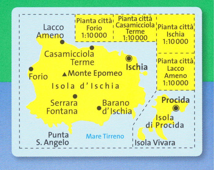 detail Isola d Ischie e Procida 1:15t mapa KOMPASS #680