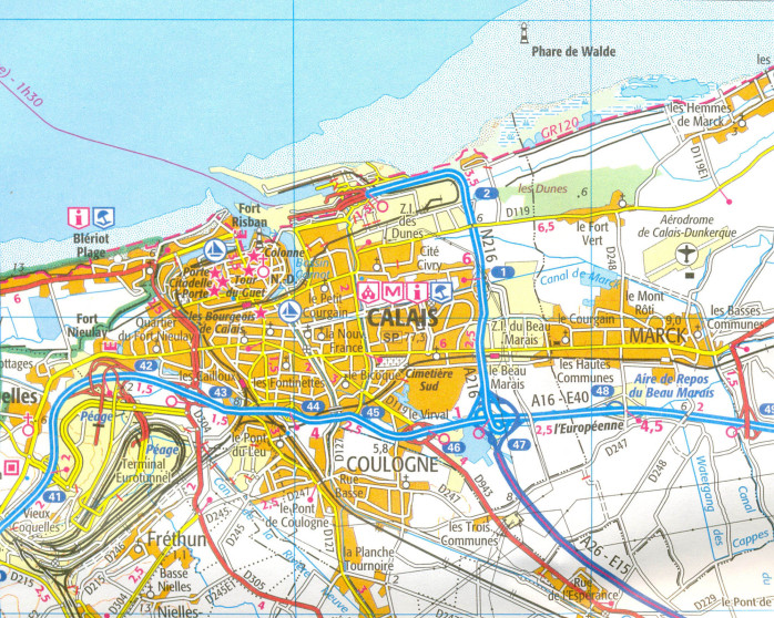 detail IGN 101 Lille Boulogne-sur-Mer 1:100t mapa IGN