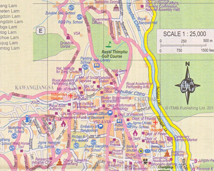 detail Bhutan & Severní Indie (Bhutan & Northern India) 1:345t/1:2,1m mapa ITM