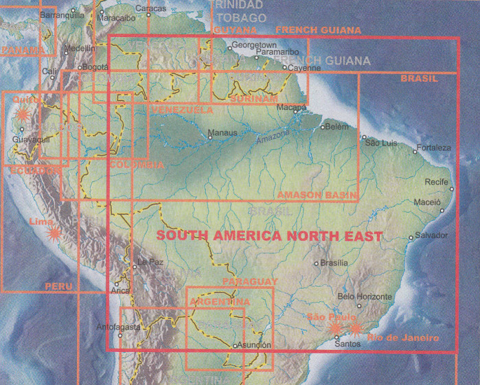 detail Jižní amerika severovýchod (South America North East) 1:2,8m mapa ITM