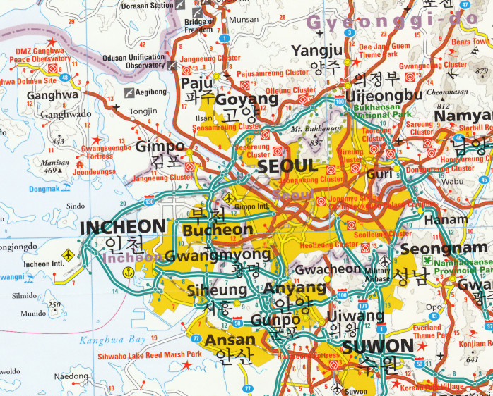 detail Korea Severní a Jižní 1:700t mapa RKH