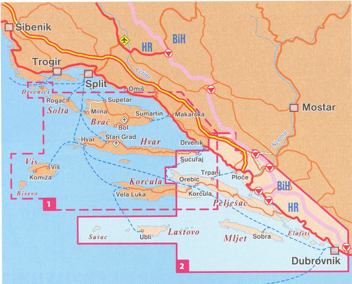 detail Dalmátské pobřeží jih (Pelješac, Lastovo, Mljet, Elafiti, Neretva, Dubrovnik)