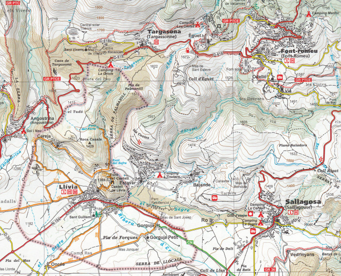 detail Cerdanya, Capcir, Andorra 1:50.000 mapa ALPINA