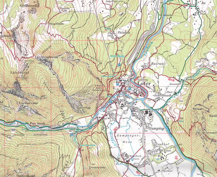 detail Loferer und Leoganger Steingebirge 1:25 000, turistická mapa, Alpenverein #9