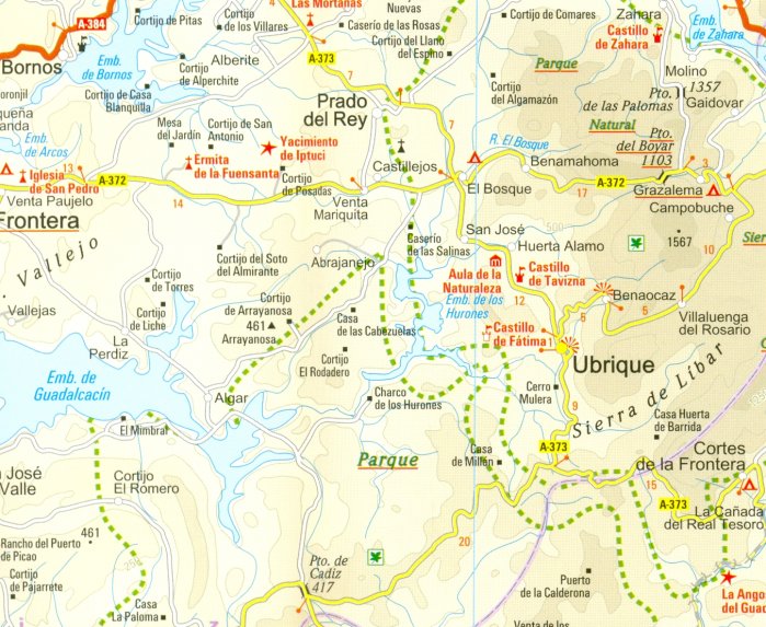 detail Andalusie (Andalucía) 1:350t mapa RKH