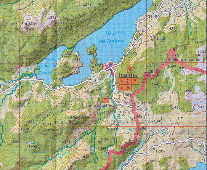 detail Chile - Conguillio 1:100t turistická mapa COMPASS