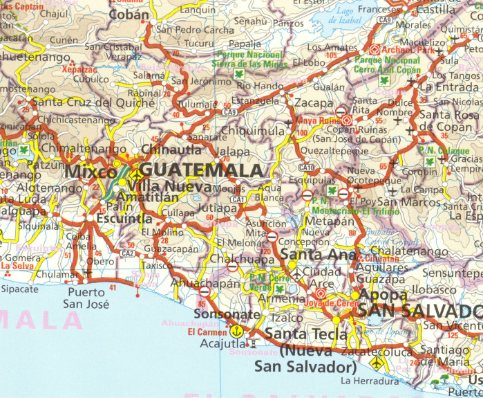 detail Střední Amerika a Mexiko 1:3m mapa RKH