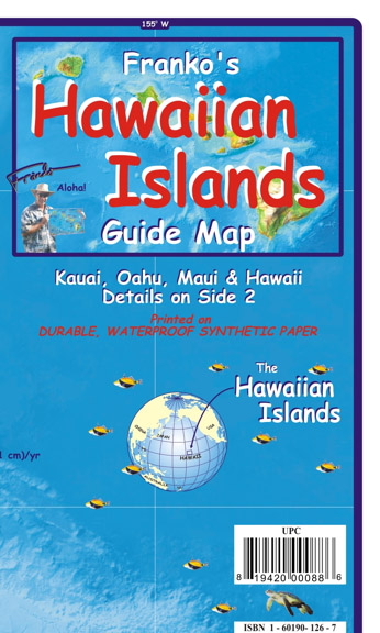 detail Hawaiian Islands 1:1,176m Guide mapa FRANKO´s