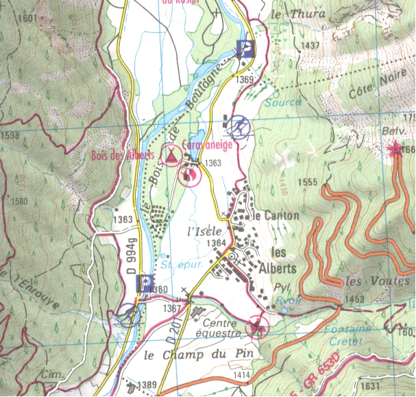detail IGN 3536OT Briancon 1:25t mapa IGN