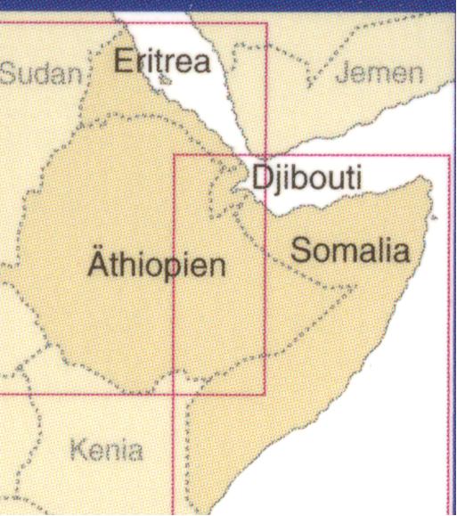 detail Ethiopia, Somalia, Eritrea, Djibouti 1:1,8m mapa RKH