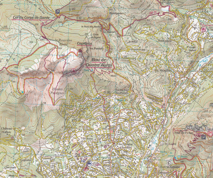detail IGN 3346 OT Toulon 1:25t mapa IGN