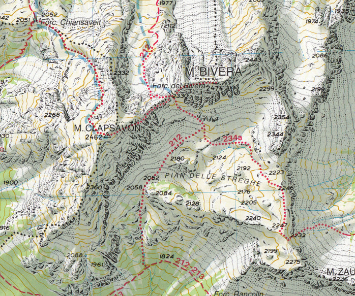 detail Forni di Sopra, Ampezzo – Sauris, Alta val Tagl. 1:25 000 turistická mapa #02