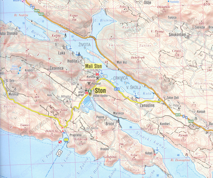 detail Dalmátské pobřeží jih (Pelješac, Lastovo, Mljet, Elafiti, Neretva, Dubrovnik)