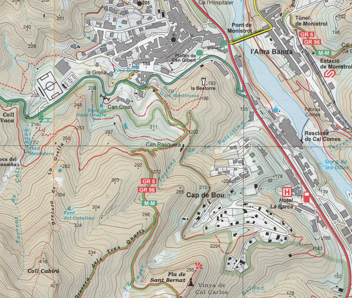 detail PN de la Muntanya de Montserrat 1:10t mapa ALPINA