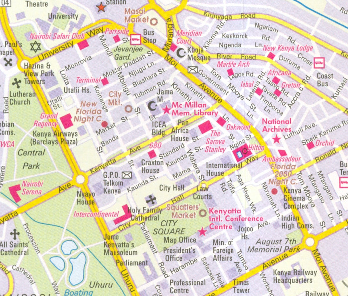 detail Keňa (Kenya) 1:1,1m mapa Nelles