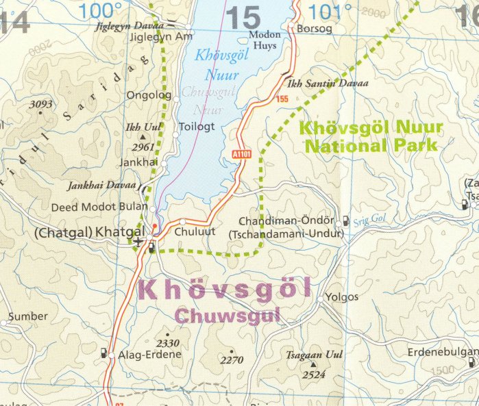 detail Mongolsko (Mongolia) 1:1.600.000 mapa RKH