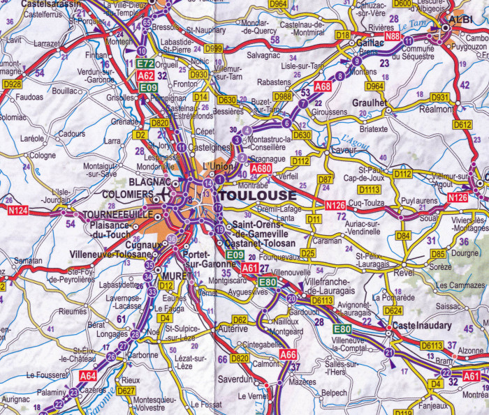 detail Toulouse plán města 1:15t ExpressMap