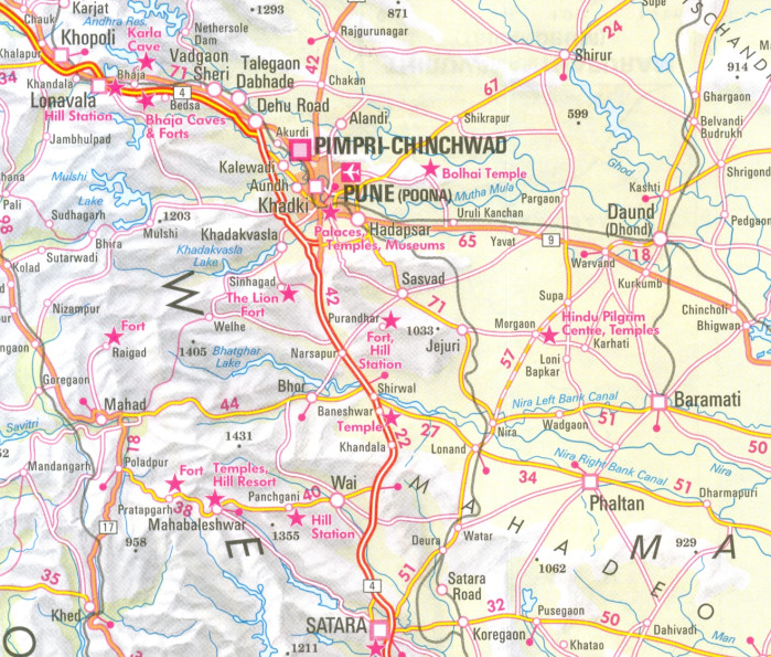 detail Indie Jih (India South) 1:1,5m mapa Nelles