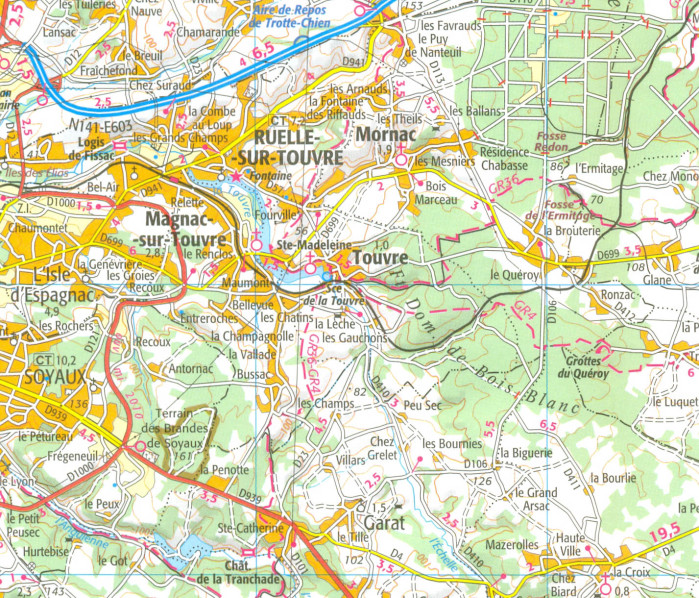 detail IGN 146 Angouleme, Bellac 1:100t mapa IGN