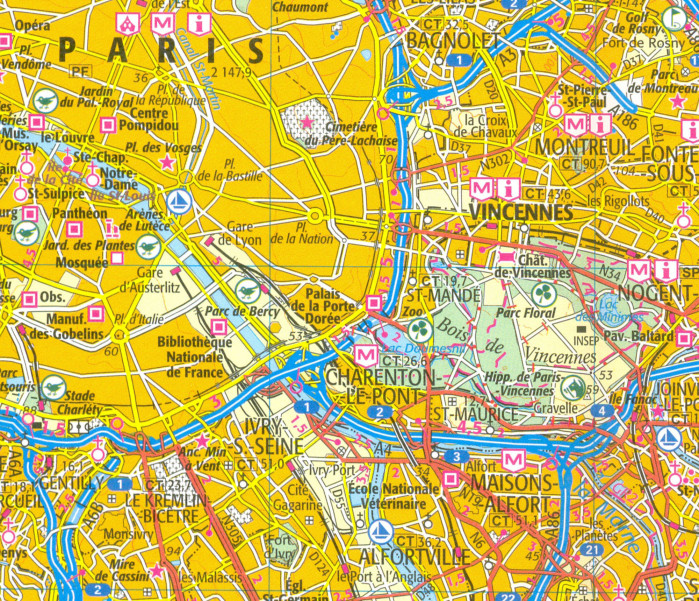 detail IGN 119 Evry, Melun, Provins 1:100t mapa IGN