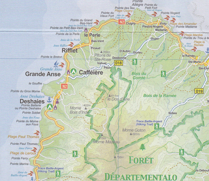 detail Martinique 1:65t & St. Lucia 1:45t mapa ITMB