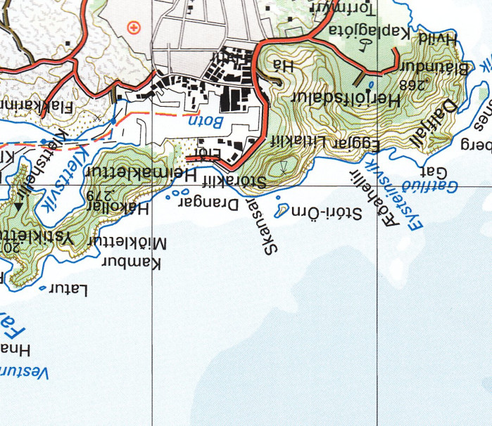 detail Westman Islands (Island) 1:50t mapa FERDAKORT