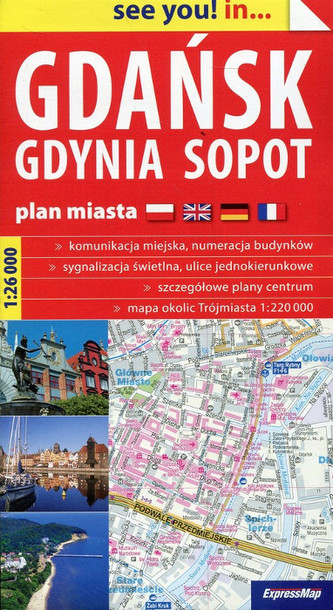 Gdynia, Sopot, Gdańsk 1:26t plán měst ExpressMap