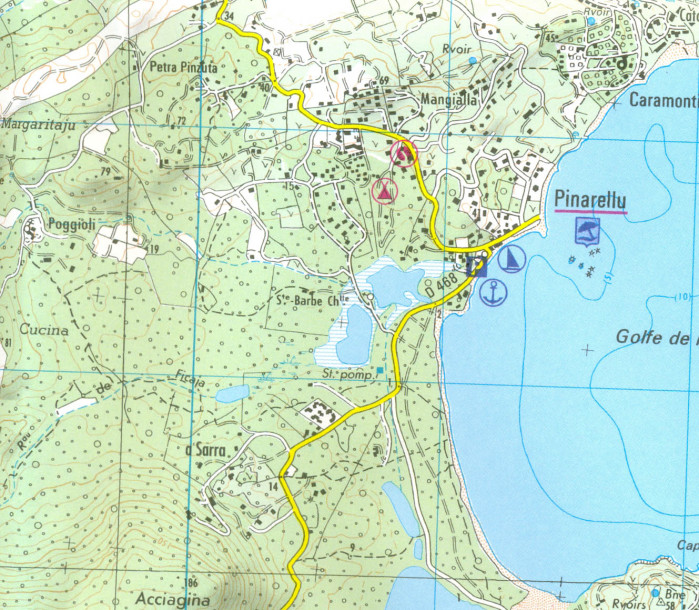 detail IGN 4254 ET Porto Vecchio / PNR de Corse 1:25t mapa IGN