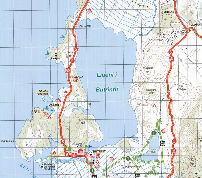 detail Albánie 1:50 000 (9) Saranda