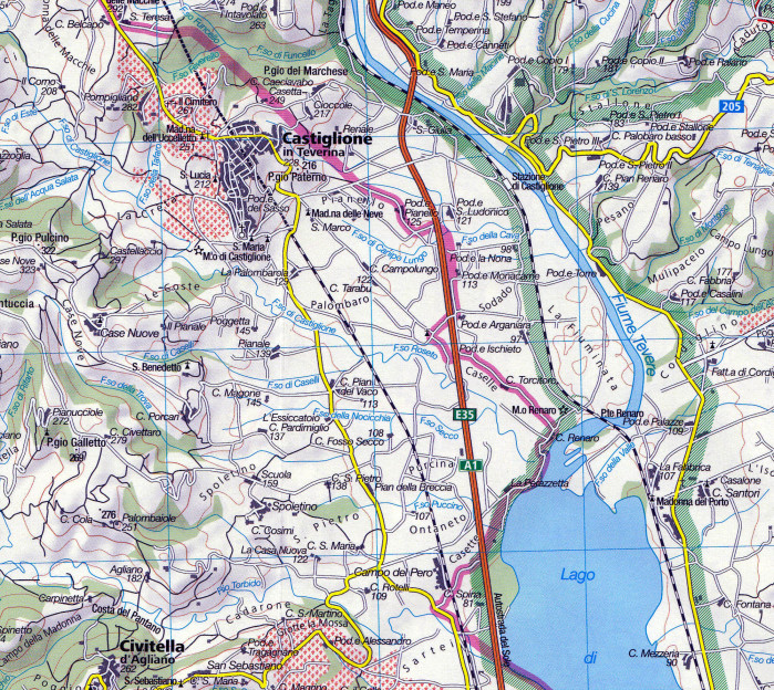 detail Umbria - Marsciano, Todi, Terni, PN Fluviale del Tev. 1:50t mapa KOMPASS #2472