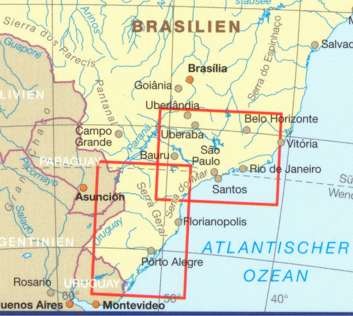 detail Brazílie Jih (Brazil South) 1:1,2m mapa RKH