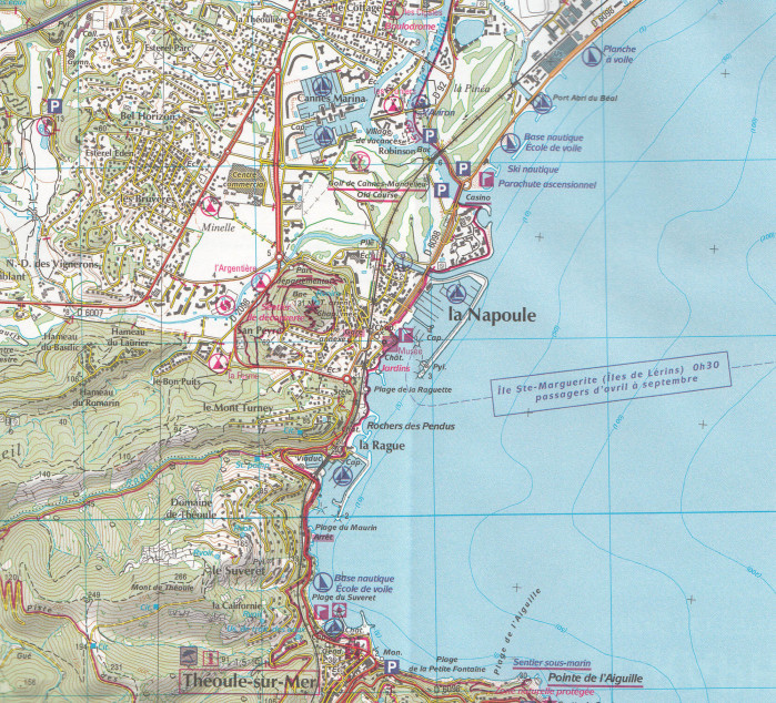 detail IGN 3544 ET Frejus - St. Raphael 1:25t mapa IGN