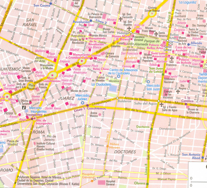 detail Mexiko (Mexico) 1:2,5m mapa NELLES
