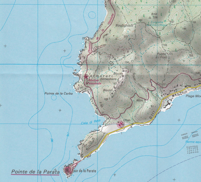 detail IGN 4153 OT Ajaccio, Iles Sanguinaires 1:25t mapa IGN
