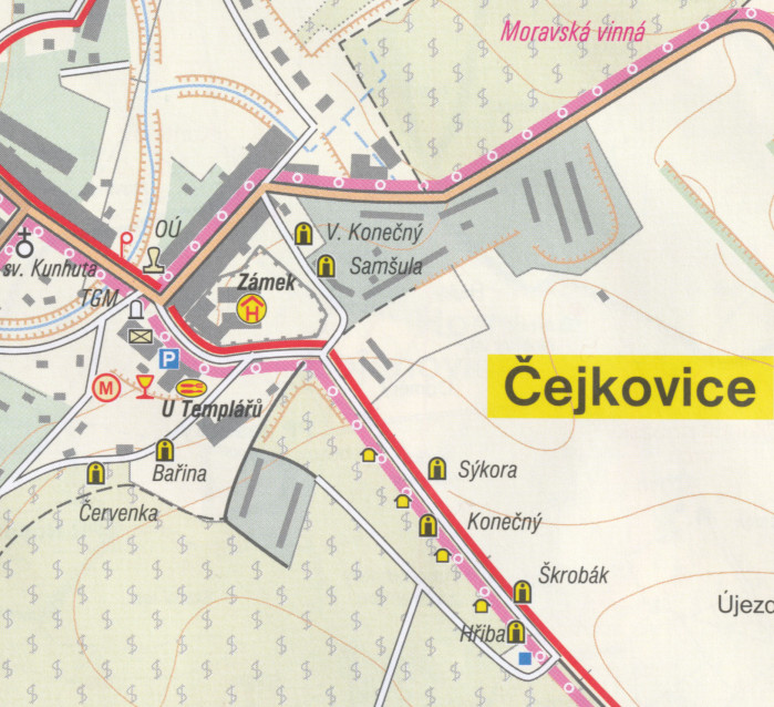 detail Morava: Modré hory (Velké Pavlovice, Kobylí) 1:25, mapa GOL