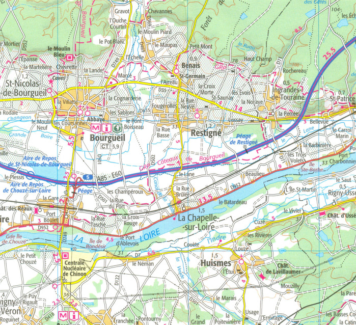 detail IGN 133 Tours Blois 1:100t mapa IGN