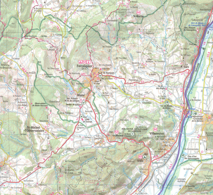 detail IGN 164 Carpentras / Digne-Les-Bains 1:100t mapa IGN