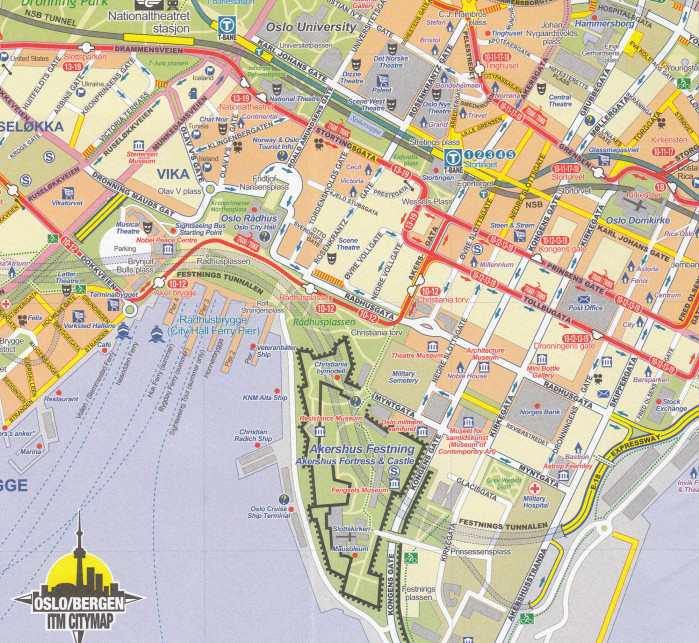 detail Oslo & Bergen 1:10t mapa ITM