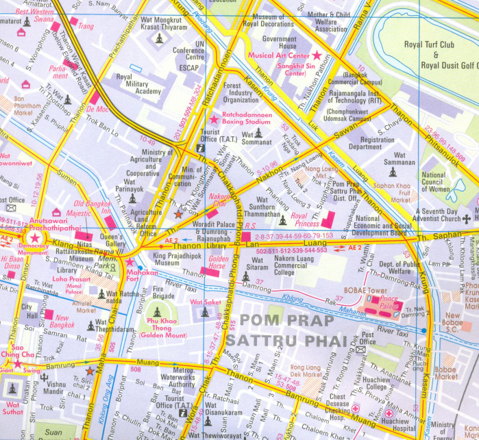 detail Bangkok 1:15t / 1:45t. mapa Nelles