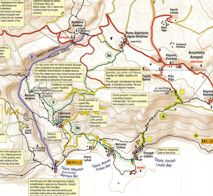detail Lefka Ori Pachnes / Sfakia (Kréta) 1:25t, turistická mapa ANAVASI