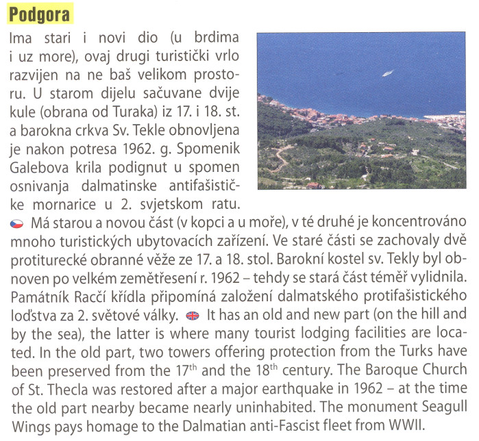 detail Dalmátské pobřeží sever (Šolta, Brač, Hvar, Vis, Korčula, Makarska, Biokovo)