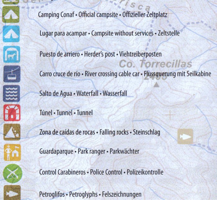 detail Chile - Melado, Vn. San Pedro 1:50t turistická mapa COMPASS