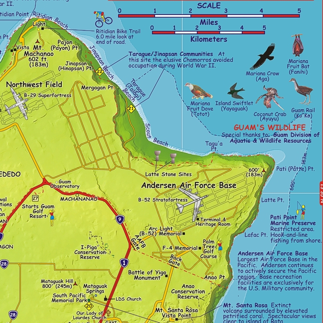 detail Guam 1:94t guide & dive mapa FRANKO´S