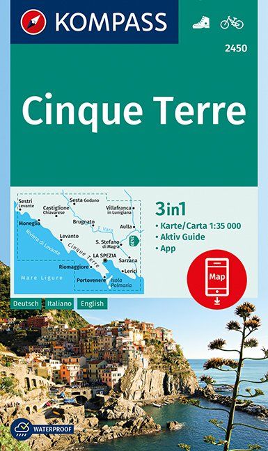 detail Cinque Terre 1:35t mapa #2450 KOMPASS