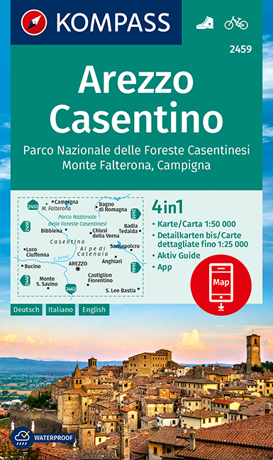 Toskánsko - Arezzo, Casentino 1:50t mapa KOMPASS #2459