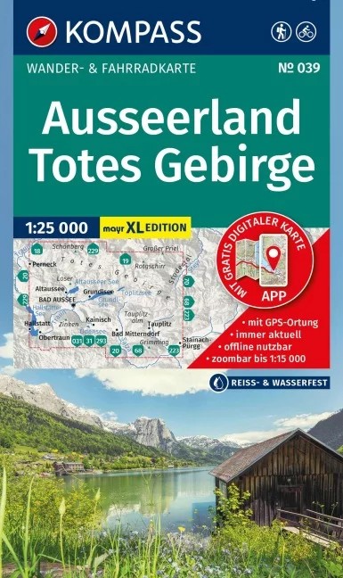 Ausseerland, Totes Gebirge 1:25.000 turistická mapa KOMPASS 039