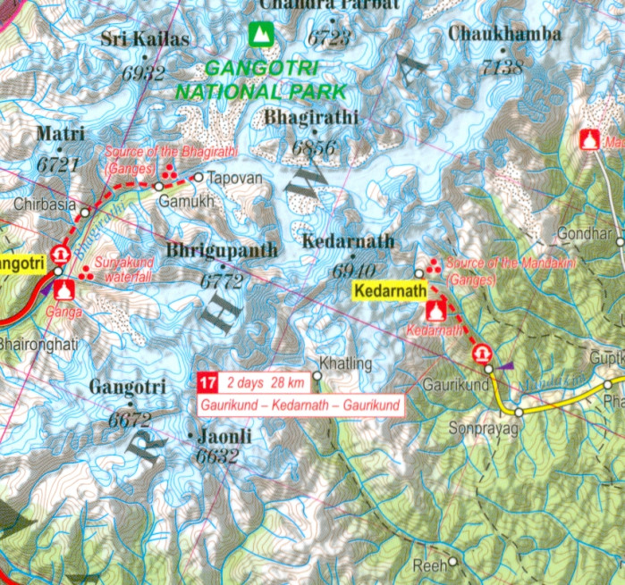 detail Indický Himaláj (Indian Himalaya) 1:350t - 1:750t trekkingová mapa TQ