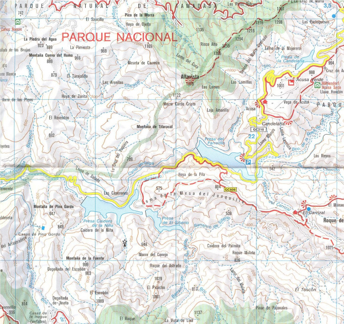 detail Gran Canaria 1:50t mapa KOMPASS #237